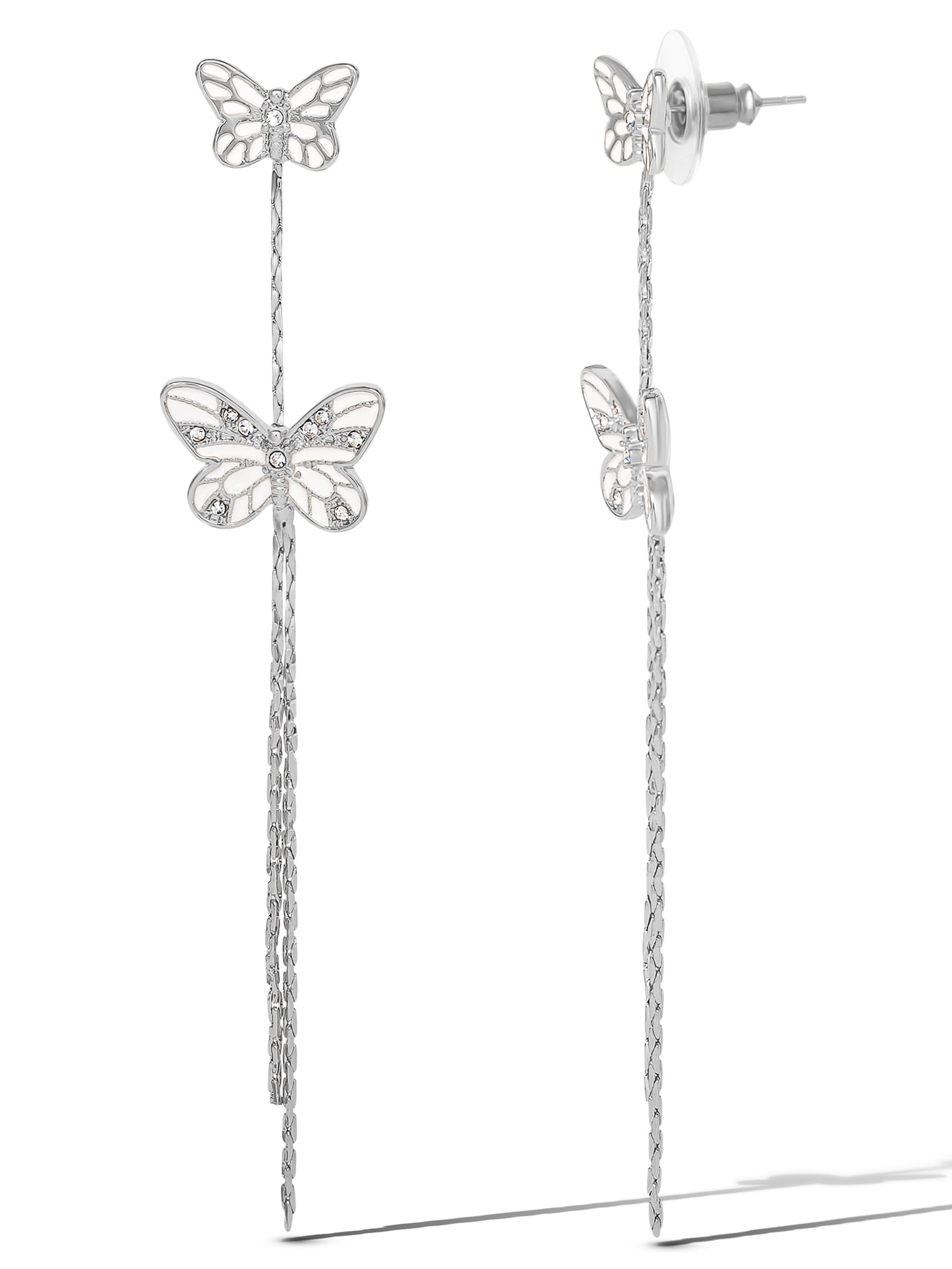 Jessica Simpson Women's Butterfly Fringe Drop Earrings