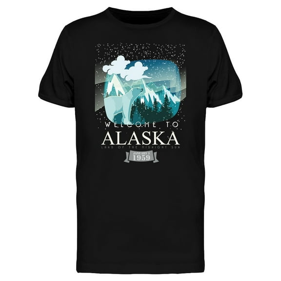 Welcome To Alaska Quote T-Shirt Men -Image by Shutterstock, Male 3X-Large