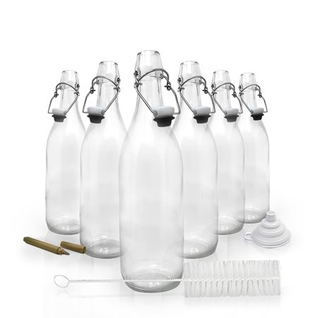 

Nevlers 33 oz. Airtight Swing Top Glass Bottles - 6 Pack | Oil Drinks Beer Bottles