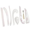 thumbnail image 1 of Abbracc 7 Pieces/Set Tailor Drawing Comma Line Straight Cutting French Curve Ruler, 1 of 9
