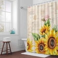 thumbnail image 5 of Sunflower Fabric Shower Curtain Floral Leaves Vintage Washable Shower Curtains for Bathroom, Waterproof Bath Curtain with Hooks Home Decor 36x72in, 5 of 8