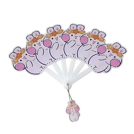

LYCAQL Paper Fans Hand Held Six Fold Fan Cute Portable Folding Fan Cartoon Hand Fan Cool Fan