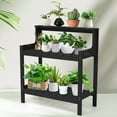 thumbnail image 5 of Naipo Potting Bench Table, HDPS Potting Bench with 4 Side Hooks, All-Weather Garden Table Work Station, Outdoor Potting Table for Porch(Black), 5 of 8