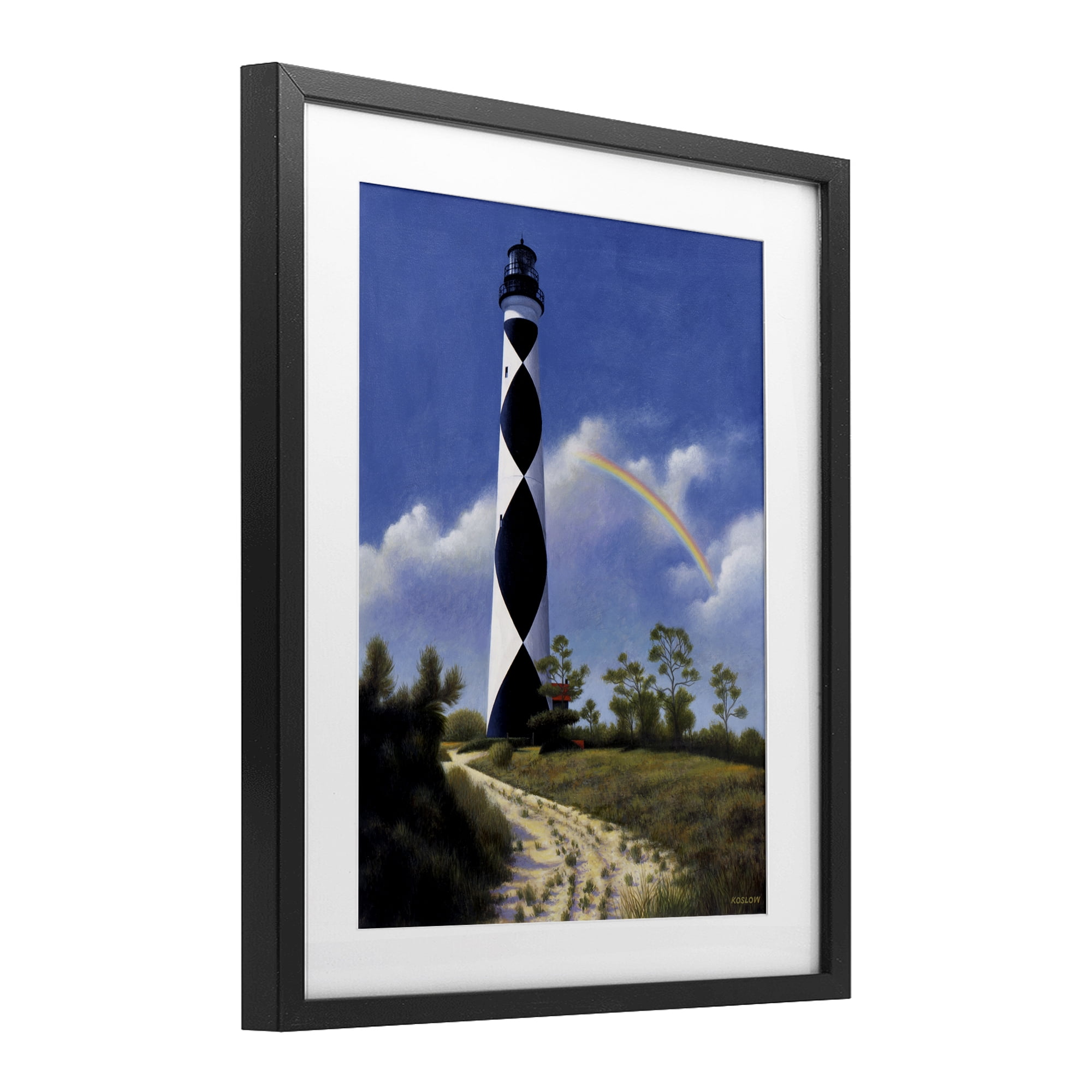 North Carolina Cape Lookout Black Framed Print Under Glass, design by Wind River Studios