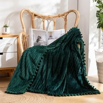 Djunllk Throw Blanket - Green Microfiber Ultimate Cozy Soft Blanket, Breathable Fluffy Blanket All Season Use, 59.0" x 78.7"