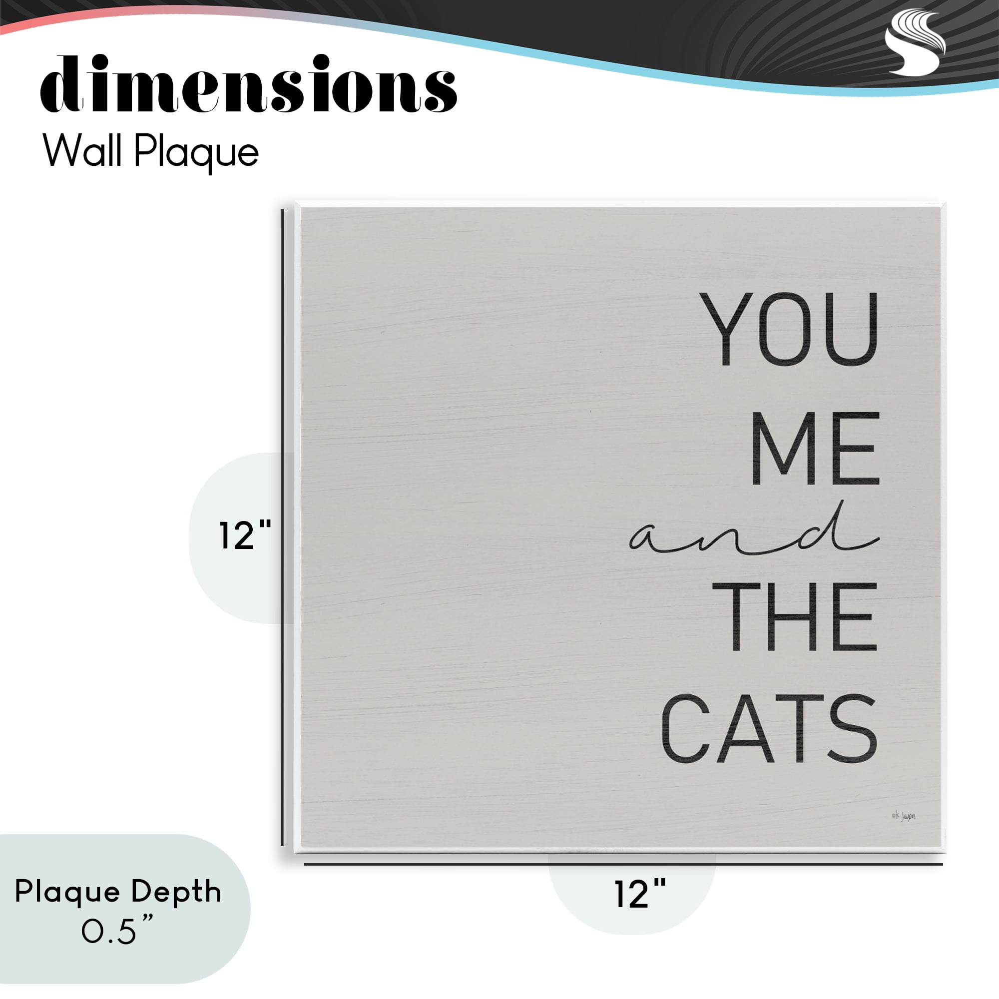 Stupell Industries Minimal You Me & Cats Wall Plaque Art, design by Jaxn Blvd.