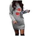 thumbnail image 2 of BLTIBY Christmas Sweatshirt Dress for Women 2024 Xmas Print Winter Autumn Round Neck Casual Soft Long Sleeve Fashion Pullover Dresses Outfit Trendy Gray S, 2 of 4