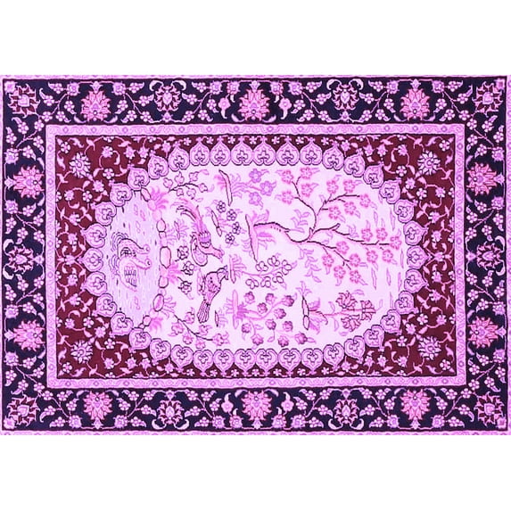 Ahgly Company Indoor Rectangle Persian Purple Traditional Area Rugs, 7' x 9'