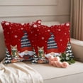 thumbnail image 2 of Red Christmas Outdoor Waterproof Pillow Covers, Xmas Gnomes Cat Pine Tree Winter Snowflake Decorative Square Throw Pillowcase Sofa Cushion Sham for Patio/Couch/Chair, 20"x20" 2 Pack, 2 of 8