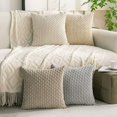 thumbnail image 2 of HAPPINESS Housses de Coussin en Velours Côtelé 26"x26 Pouces Ensemble de 4, 2 of 7