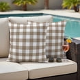 thumbnail image 4 of Outdoor Waterproof Pillow Covers Rural Country Beige White Buffalo Tartan Plaid Decorative Throw Pillow Protectors,Pillowcase Cushion Cases for Patio Sofa Garden Couch,16x16in,Pack of 2, 4 of 9