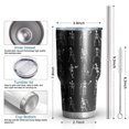 thumbnail image 6 of 30oz Black Halloween Dancing Skeleton Pattern Tumblers Stainless Steel Tumbler with Lid and Straw,Vacuum Insulated Double Wall Travel Tumbler Cups Mug with Cleaning Brush for Coffee,Tea, 6 of 7