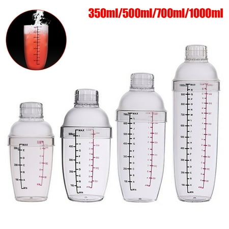 

Cherryhome 350/500/700/1000ml Transparent Dual Scale Grams Cocktail Shaker Cup Wine Mixer