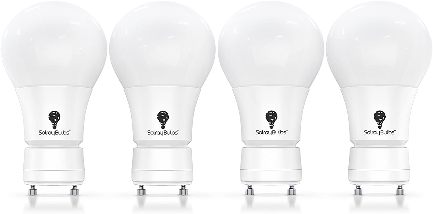 Solray GU24 LED Bulb Fully Dimmable Cool White 4000k Premium LED GU24 Base 9W 60 Watt Equivalent Bulbs 4 Pack Bulbs