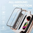 thumbnail image 4 of 16 Pack Compatible Apple Watch Case with Tempered Glass Screen Protector,Edge Full Coverage Hard PC Cover（White Rose+Black Silver，42mm）, 4 of 7