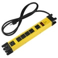thumbnail image 1 of Protector contra sobretensiones para regleta de alimentación de alta resistencia, regleta de alimentación industrial de 6 salidas con 15 A, regleta de alimentación de metal para taller y jardín con ca, 1 of 5