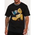 thumbnail image 2 of Men's KORN Graphic Print T-Shirt - Black Distressed Doll Design, Casual Streetwear Style, Short Sleeve Crew Neck Tee for Summer, Casual Sporty Tee, Comfy Tee, 2 of 6