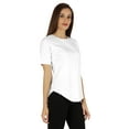 thumbnail image 2 of Inkmeso Coupe Régulière Col Rond Uni pour Femmes Manches Courtes Décontractées Tee-Shirt Doux, 2 of 7