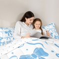 thumbnail image 4 of Feelyou Stars Bowknot Bedding Comforter Set 7 Pieces, White Blue Cartoon Full Bedding Set, 4 of 8