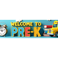 thumbnail image 4 of Colorful Welcome to Pre K Banner with School Bus Books Apples Alarm Clock Backdrop Decor for Preschool Opening Party Classroom Decorations Photography Props, 4 of 8