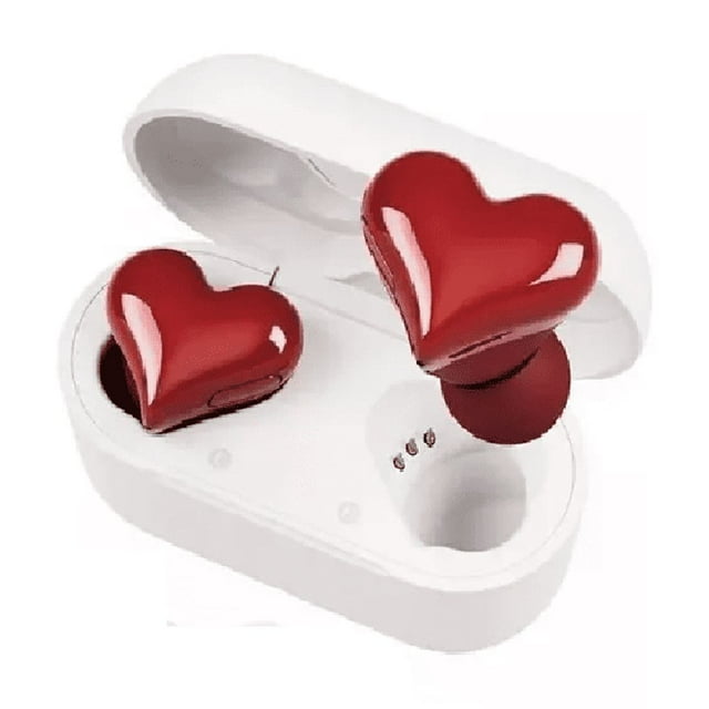 Auriculares En Forma De Corazón Bluetooth Cancelación Ruido ROJO corazón Blanco