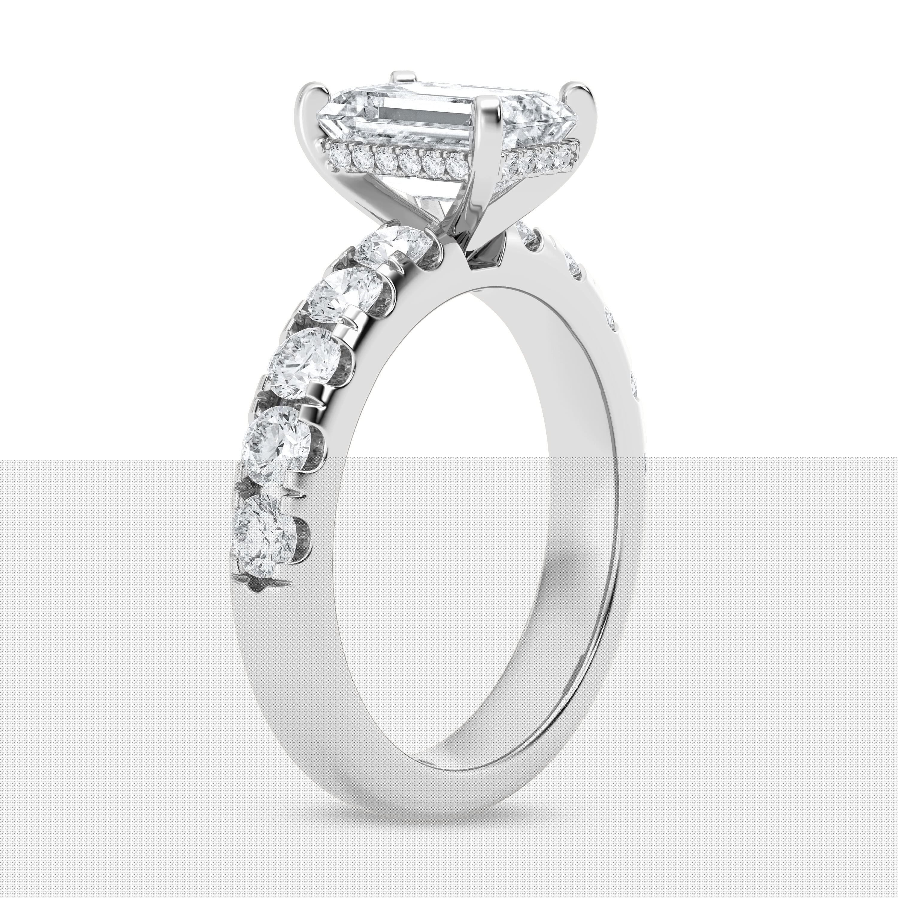 thumbnail image 2 of BEST Jewel 1.9 Ct Emerald Cut Moissanite Ring - 14K White Gold Plated Design - Beautiful Engagement Ring for Women - Ideal Gift for Special Occasions or Anniversaries - Jewelry for Her, 2 of 3