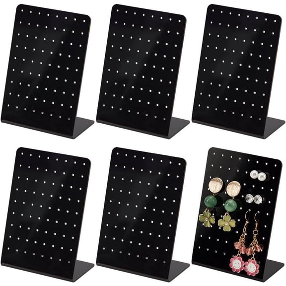 PH 6 Pack 72 Holes Acrylic Earring Holders L-Shaped Earrings Ear Studs Display Stands Jewelry Showcase Earring Stand Organizer Jewelry Rack Display for Retail Show Personal 3.1x2.4x3.7 Inch for DIY
