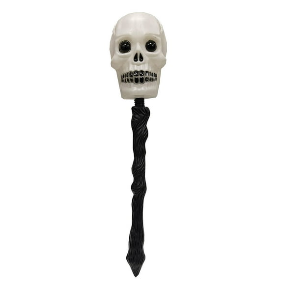 Bewildely Bastón de calavera para Halloween, decoración de disfraces, suministros para fiestas, bastón para caminar, accesorios de vestir exquisitos, Kits de decoración para fiestas Blanco Bewildely HA068757-02