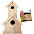 thumbnail image 2 of (3 pack) Plaid Unpainted Wood Surfaces, 2 Story Birdhouse, 1 Piece, 5.5" x 9" x 4.5", 2 of 5