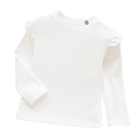 yocbz Teen Girl Shirts Girls Long Sleeve T Shirts Kids Fall Tops Crewneck Basic Tees White,Size for 5-6 Years