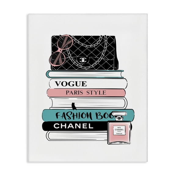 Stupell Industries Contemporary Pink & Blue Bookstack Canvas Art, 16 x 20, by Martina Pavlova