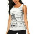 thumbnail image 1 of Fotbe Summer Vacation Scene With Camping Van Blusas Sin Mangas para Mujer – Estilo Casual, Corte Suelto, Slim-Fit, Cuello Redondo Deportivo, Tops de Verano para Gimnasio y Yoga-XX-Large, 1 of 7