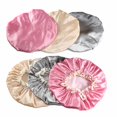 thumbnail image 4 of Gorros de ducha, gorros de satén para ducha gruesos para mujer, gorros de baño, uso práctico, 4 of 5
