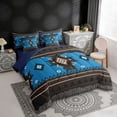 thumbnail image 3 of Erosebridal Bohemian Aztec Bedding Comforter Set, Black Blue Aesthetic Queen Bedding Sets, Navy Reversible 7 Pieces, 3 of 6