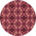 thumbnail image 1 of Ahgly Company Machine Washable Indoor Round Transitional Orange Area Rugs, 5' Round, 1 of 7