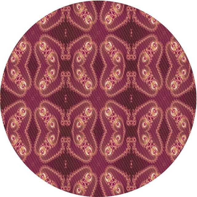 Ahgly Company Tapis Rond Lavable en Machine Intérieur Transitionnel Orange, 5 Pieds Rond