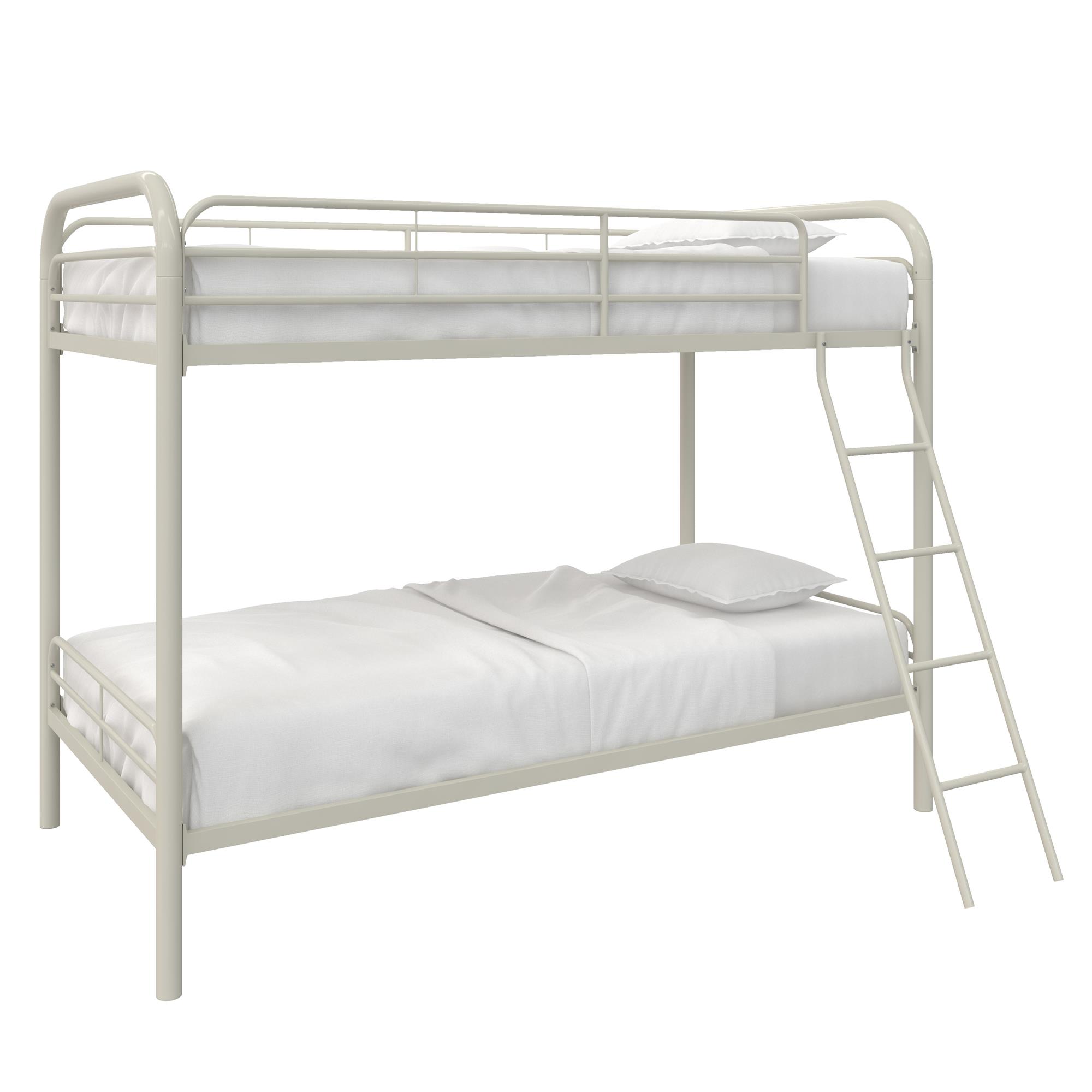 DHP Dusty Twin over Twin Metal Bunk Bed with Secured Ladder, Off White - image 4 of 9