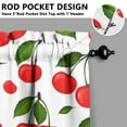thumbnail image 5 of Kitchen Curtains 36 Inch Short - 3 Panel Set Cherry Print, Rod Pocket Window Curtains 100% Polyester, Sweet Fruit Valance for Farmhouse, Cafe, Living Room, Bedroom, Easy Wash, 5 of 6