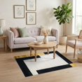 thumbnail image 3 of ODIKA 4'x6' Washable Area Rug Pet Friendly, Non-Shedding Black White and Gold Abstract Design Bold Modern Brushstroke with Dynamic Shapes for Bedroom, Reading Nook, 3 of 7
