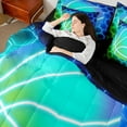 thumbnail image 4 of Manfei Neon Basketball Bed in a Bag Full size, Futuristic Honeycomb Bedding Sets Full Size, Sport Player Reversible Bedding Full Size, Breathable Room Decor, 7 Pieces, 4 of 7
