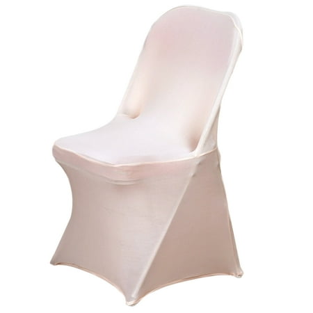 Efavormart Stretchy Spandex Fitted Folding Chair Cover Dinning Event Slipcover For Wedding Party Banquet Catering - Blush
