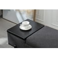 thumbnail image 2 of Guyou Storage Bench Sherpa End of Bed Ottoman Bench with Wooden Shoe Rack and Coffee Table, Modern Upholstered Long Seating Bench Entryway Bench for Hallway Foyer Living Room Bedroom, Black, 2 of 9