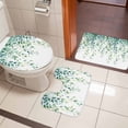 thumbnail image 5 of Summer Leaf Bathroom Rugs Set Gradient Green Eucalyptus Leaf Watercolor Plant Non Slip Absorbent Soft Bath Mats 3 Piece Set with Bathroom Rug, U-Shaped Floor Mat, Toilet Seat Cover Small Size, 5 of 9
