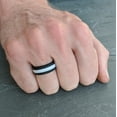 thumbnail image 4 of White Stripe Silicone Ring for Men 5mm Bandwidth, 4 of 6