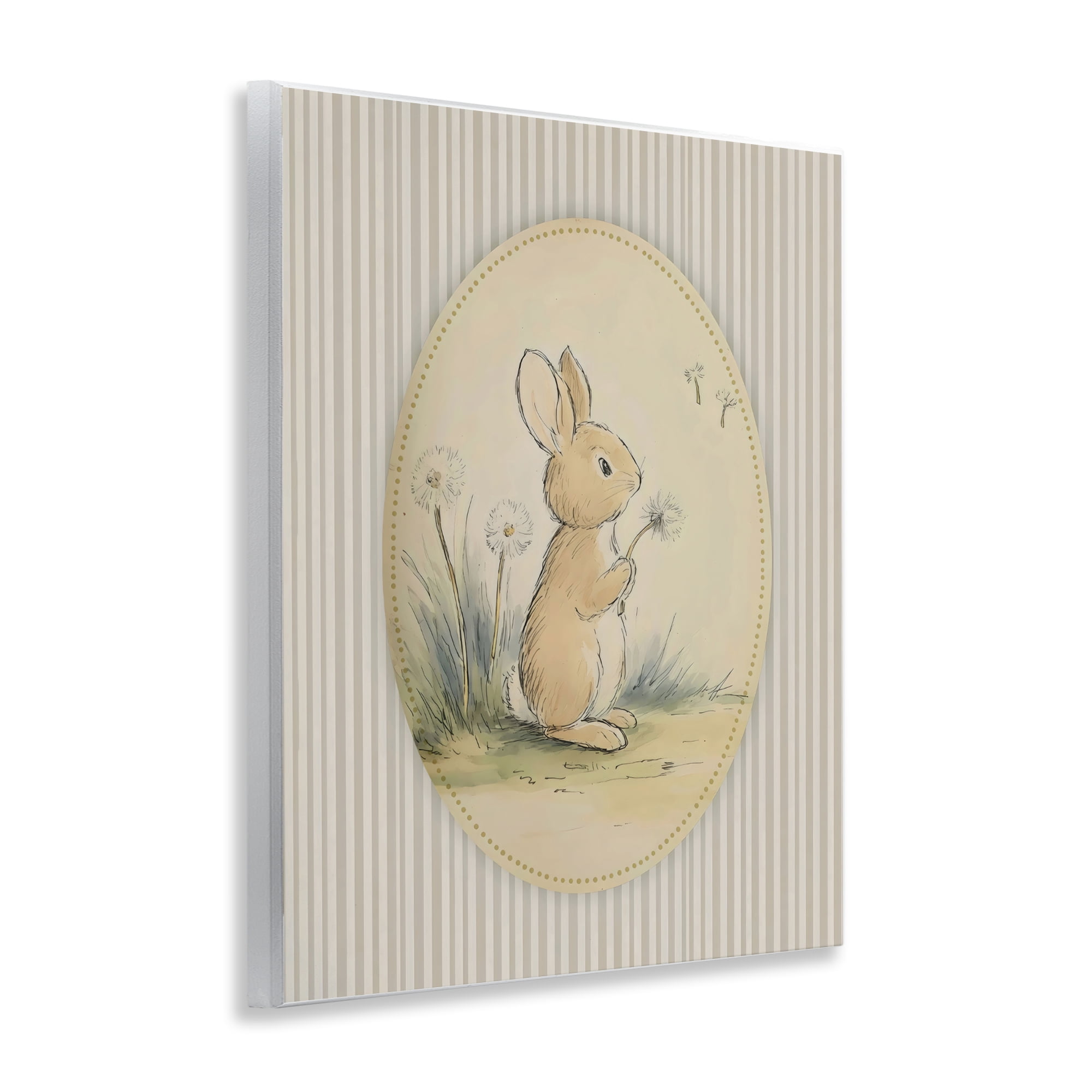 Stupell Industries Baby Bunny in Dandelions Wall Plaque Art, design by Arlington Prints
