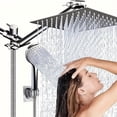 thumbnail image 1 of Conjunto de ducha de lluvia de alta presión ajustable 180° con 3 modos de rociado, brazo extensible y gancho - Ideal para cuartos de baño y hoteles, 1 of 6