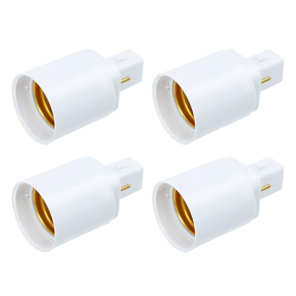 ColoMX Adaptador de portalámparas G24D a E27 (4 unidades): Convertidor de portalámparas, adaptador de base de lámpara, convertidor de portalámparas multiusos para oficina y hogar.