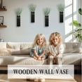 thumbnail image 4 of Wall Planters for Indoor Plants - 4 Pack Wood Wall Vases for Dried Flowers & Artificial Plants Modern Farmhouse Wooden Vase for Living Room Bedroom Kitchen Decorations - Black, 4 of 15