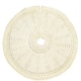 thumbnail image 3 of Knitted Christmas Tree Skirt, 36 Inches Cable Knit Edge, Rustic Heavy Yarn Tree Skirts for Xmas Decor Holiday Decoration, Cream White, 3 of 4