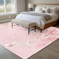 thumbnail image 4 of Pink Cherry Blossom Area Rugs 5'x7', Washable Small Throw Rugs for Laundry Room Playroom, Spring Modern Farmhouse Floral Indoor Outdoor Rug Non-Slip Low Pile Carpet Runner Reversible Floor Mats, 4 of 8